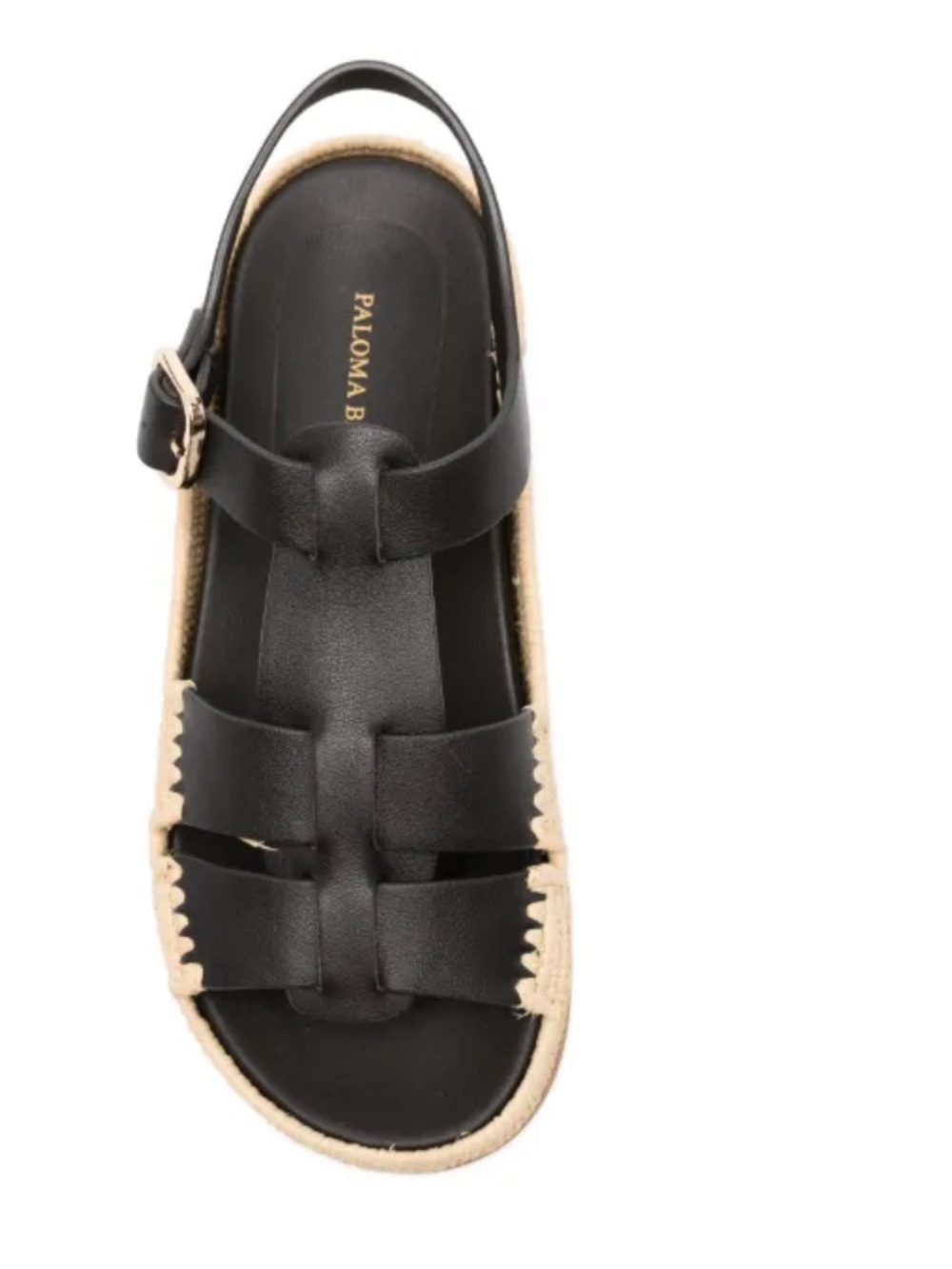 Paloma Barcelo Yuka Black Leather Braided Espadrille Slingback Sandals New
